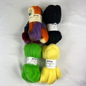 ZITRON 100% Merino Wool Roving 50 g Spinning Felting from Germany NWT - Lot of 4